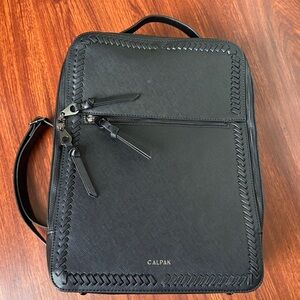 Calpak Kaya Backpack in Black with Braided Trim